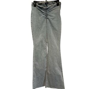 Wild Fable Low Rise Flare Jeans Ruched Back Y2K Frayed Waist